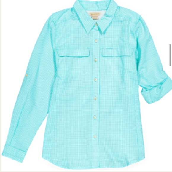 Ex-Officio Women’s Azul Check Gill LS Button Travel Shirt Security Pocket - Picture 1 of 10